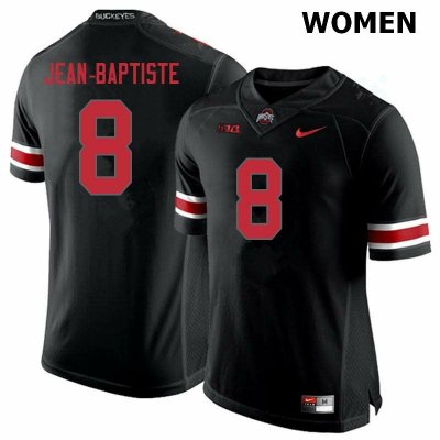 NCAA Ohio State Buckeyes Women's #8 Javontae Jean-Baptiste Blackout Nike Football College Jersey EAZ8645EY